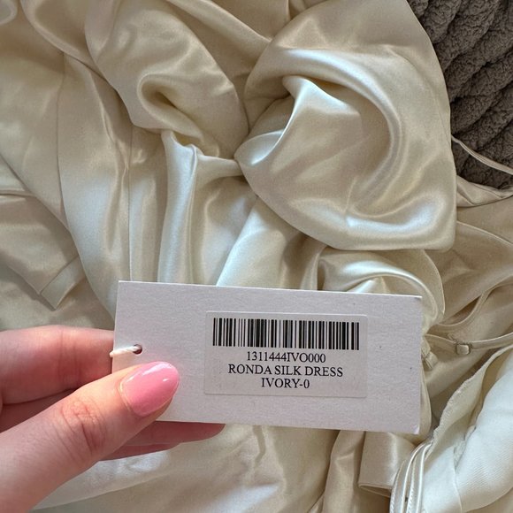 NWT Reformation Ronda Silk Maxi Dress Sz 0 Ivory Asymmetrical One Shoulder - Picture 3 of 13